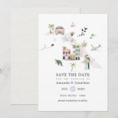 Waterverf Cuba Destination Wedding Save The Date (Voorkant / Achterkant)