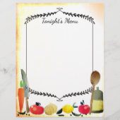 Waterverf culinaire diner party menu letterhead (Voorkant)