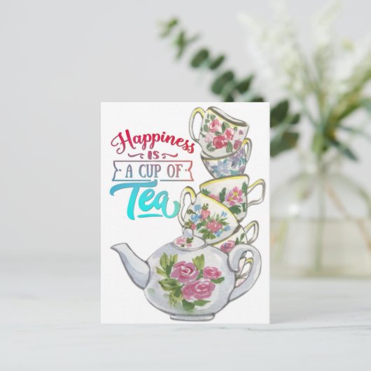  Waterverf Cup Briefkaart (Staand voorkant)