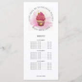 Waterverf Cupcake Bakery Pastry Chef Menu (Voorkant)