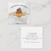 Waterverf Cupcake Bakery Pastry Chef Vierkante Visitekaartje (Voorkant / Achterkant)