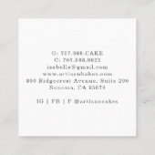 Waterverf Cupcake Bakery Pastry Chef Vierkante Visitekaartje (Achterkant)