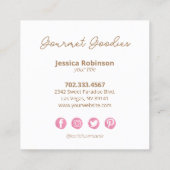 Waterverf Cupcake Bakkerij Vierkant Visitekaartje (Achterkant)