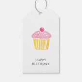 Waterverf Cupcake Birthday Cadeau Gift Label Cadeaulabel (Voorkant)