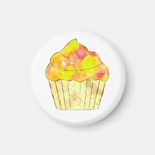 Waterverf Cupcake Button Magneet
