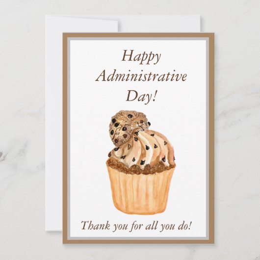 Waterverf Cupcake Happy-dag Bedankkaart (Voorkant)