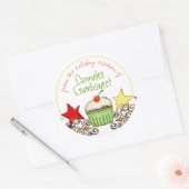 waterverf cupcake kerstbakken naar van ronde sticker (Envelop)