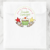 waterverf cupcake kerstbakken naar van ronde sticker (Tas)