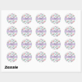 Waterverf Cupcake Lavendel Teal Cupcake Topper Ronde Sticker (Vel)