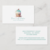 Waterverf Cupcake Logo Baker Bakery Pastry Chef Visitekaartje (Voorkant / Achterkant)