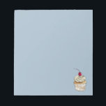 Waterverf Cupcake met gehakte room en Cherry Notitieblok<br><div class="desc">Dit is een handgetekende waterverf en penseelafbeelding van een vanilleschaktaart met een crème met een kerrie.</div>