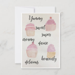 WATERVERF CUPCAKE Note Kaart