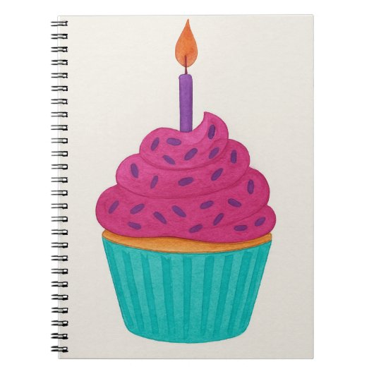 Waterverf Cupcake Notitieboek (Voorkant)