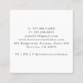Waterverf Cupcake Rolling Baker Pastry Chef S Vierkante Visitekaartje (Achterkant)