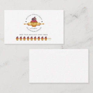 Waterverf Cupcake Rolling Pin Baker Loyalty Kaart