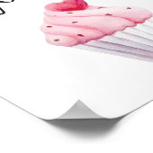 Waterverf Cupcake Roze Typografie Quote Kitchen Poster (Hoek)