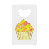 Waterverf Cupcake schilderen Creditkaart Flessenopener (Voorkant)