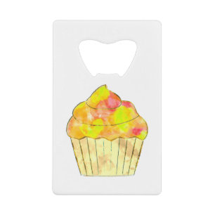 Waterverf Cupcake schilderen Creditkaart Flessenopener