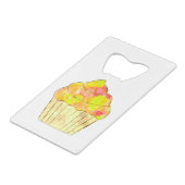 Waterverf Cupcake schilderen Creditkaart Flessenopener (Voorkant Gekanteld)