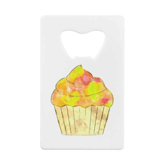 Waterverf Cupcake schilderen Creditkaart Flessenopener (Achterkant)