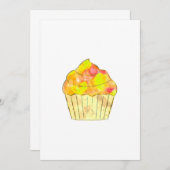 Waterverf Cupcake schilderen Kaart (Voorkant / Achterkant)