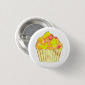 Waterverf Cupcake schilderen Ronde Button 3,2 Cm (Voorkant /achterkant)