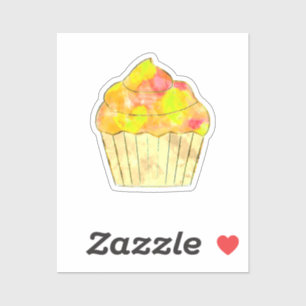 Waterverf Cupcake schilderen Sticker
