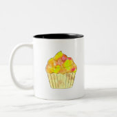 Waterverf Cupcake schilderen Tweekleurige Koffiemok (Links)