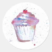 Waterverf cupcake schilderij
