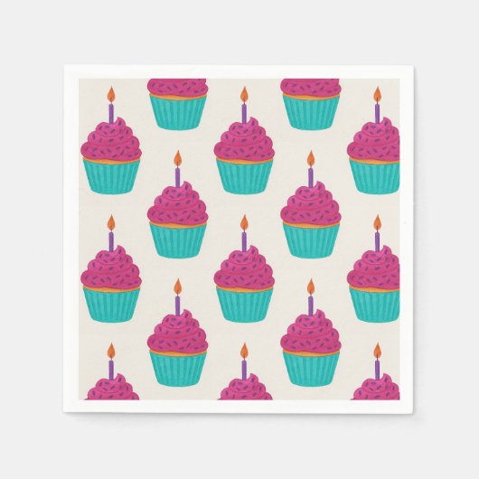 Waterverf Cupcake Servet (Voorkant)