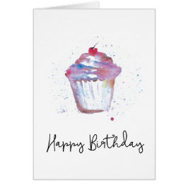 Waterverf Cupcake, Spletters, modern script