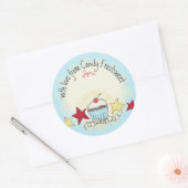 waterverf cupcake sterren Kerst gepersonaliseerd Ronde Sticker (Envelop)