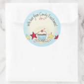 waterverf cupcake sterren Kerst gepersonaliseerd Ronde Sticker (Tas)