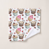 Waterverf cupcakes bad handdoek (Wasdoekje)