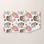 Waterverf cupcakes bad handdoek (Handdoek)