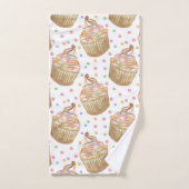 Waterverf cupcakes bad handdoek (Handdoek)