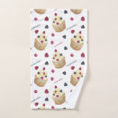 Waterverf cupcakes bad handdoek (Handdoek)