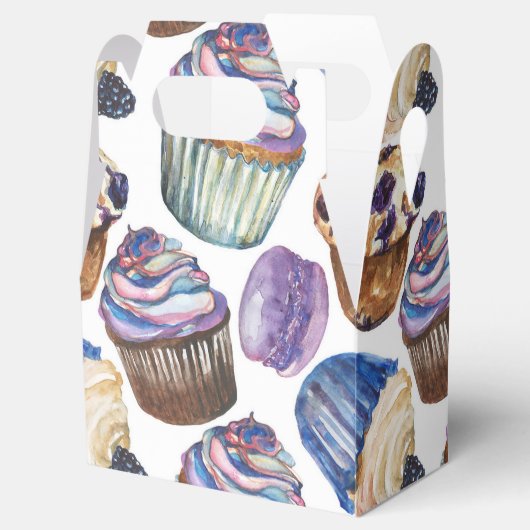 Waterverf cupcakes bedankdoosjes (Geopend)