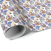 Waterverf cupcakes cadeaupapier (Rol Hoek)