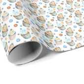Waterverf cupcakes cadeaupapier (Rol Hoek)