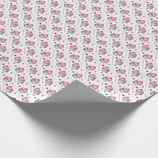 Waterverf cupcakes cadeaupapier (Hoek)