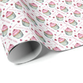 Waterverf cupcakes cadeaupapier (Rol Hoek)
