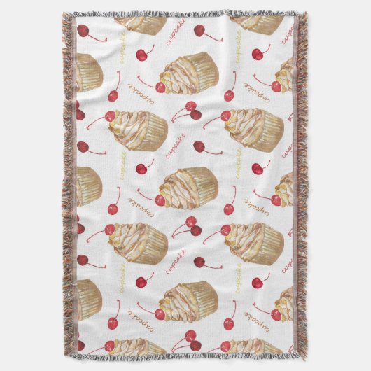 Waterverf cupcakes deken (Voorkant Verticaal)