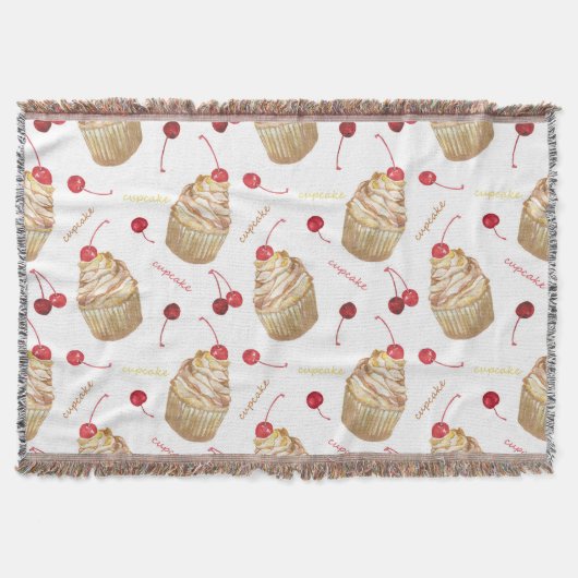 Waterverf cupcakes deken (Voorkant)