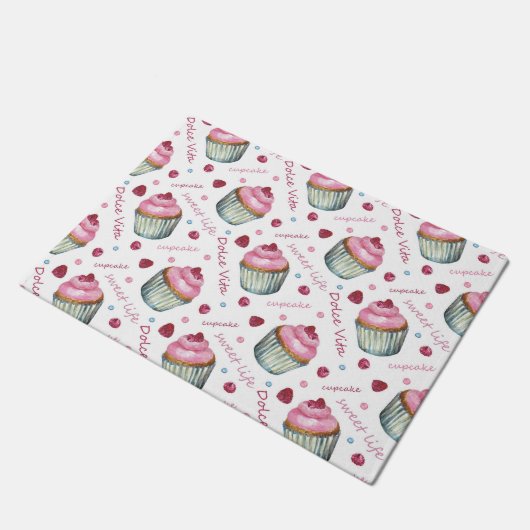 Waterverf cupcakes deurmat (Schuin)