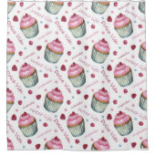Waterverf cupcakes douchegordijn (Voorkant)