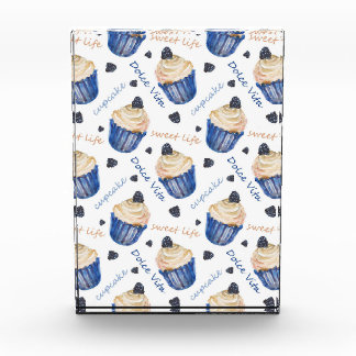 Waterverf cupcakes fotoblokken