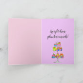 Waterverf cupcakes German Birthday Kaart (Binnen)