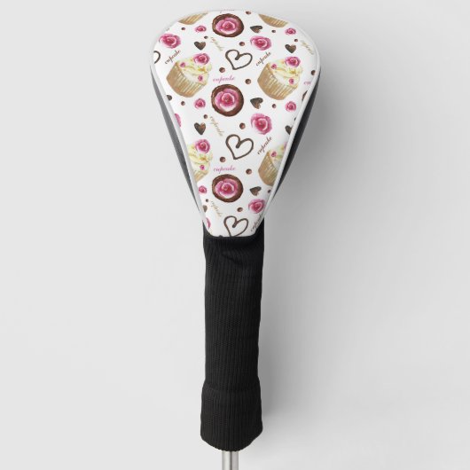 Waterverf cupcakes golfheadcover (Voorkant)
