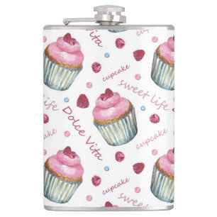 Waterverf cupcakes heupfles